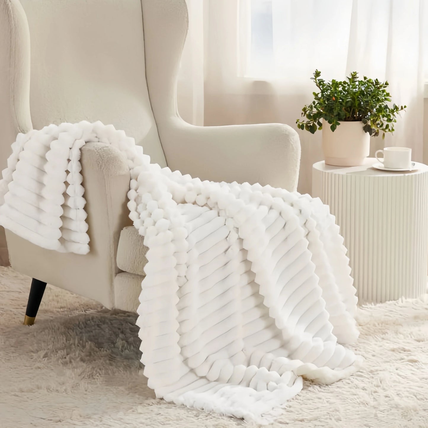 Ultra Soft Striped Fleece Throw Blanket | Warm & Cozy Comfort