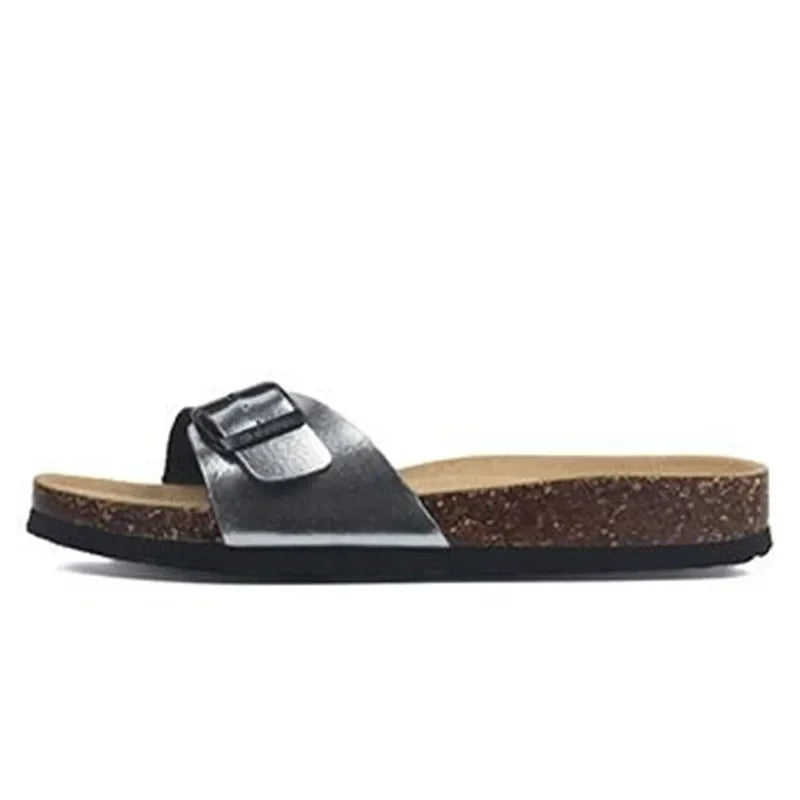 Elegantes chanclas de corcho de verano para mujer | Sandalias informales de playa