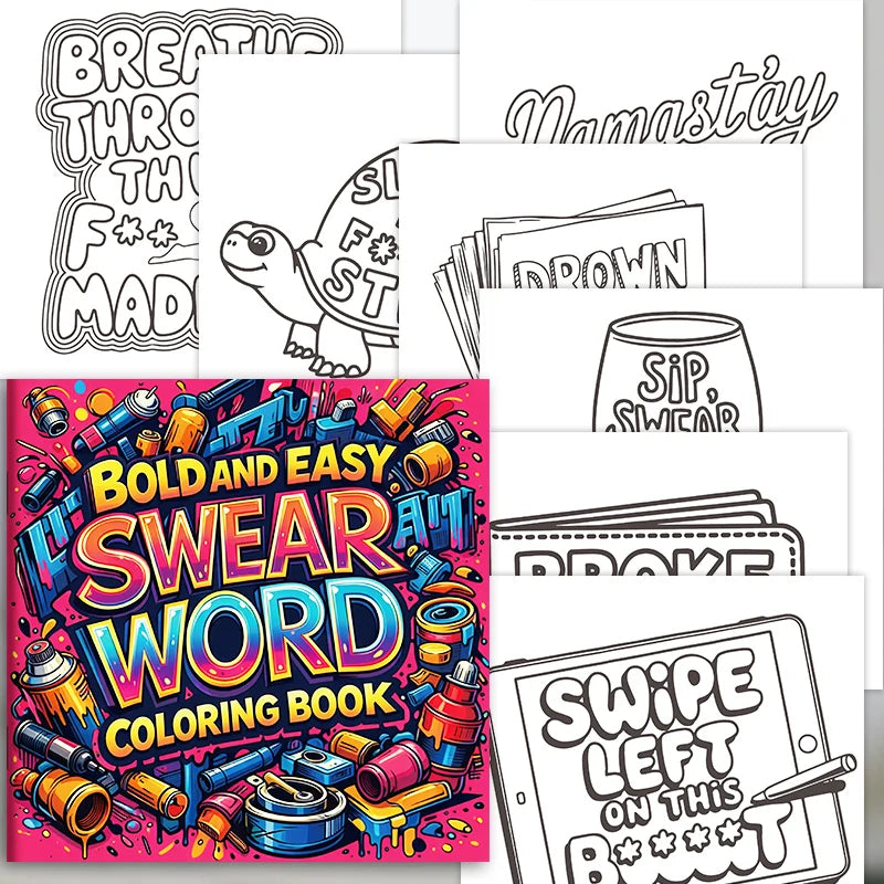 Bold Swear Word Graffiti Coloring Book for Adults | Stress Relief