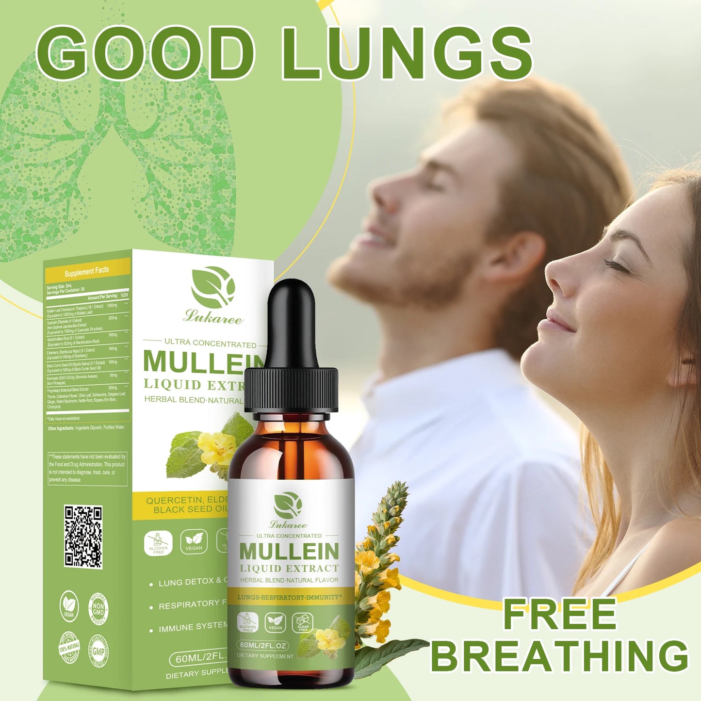 Vegetarian Mullein Drops for Lung Health & Detoxification