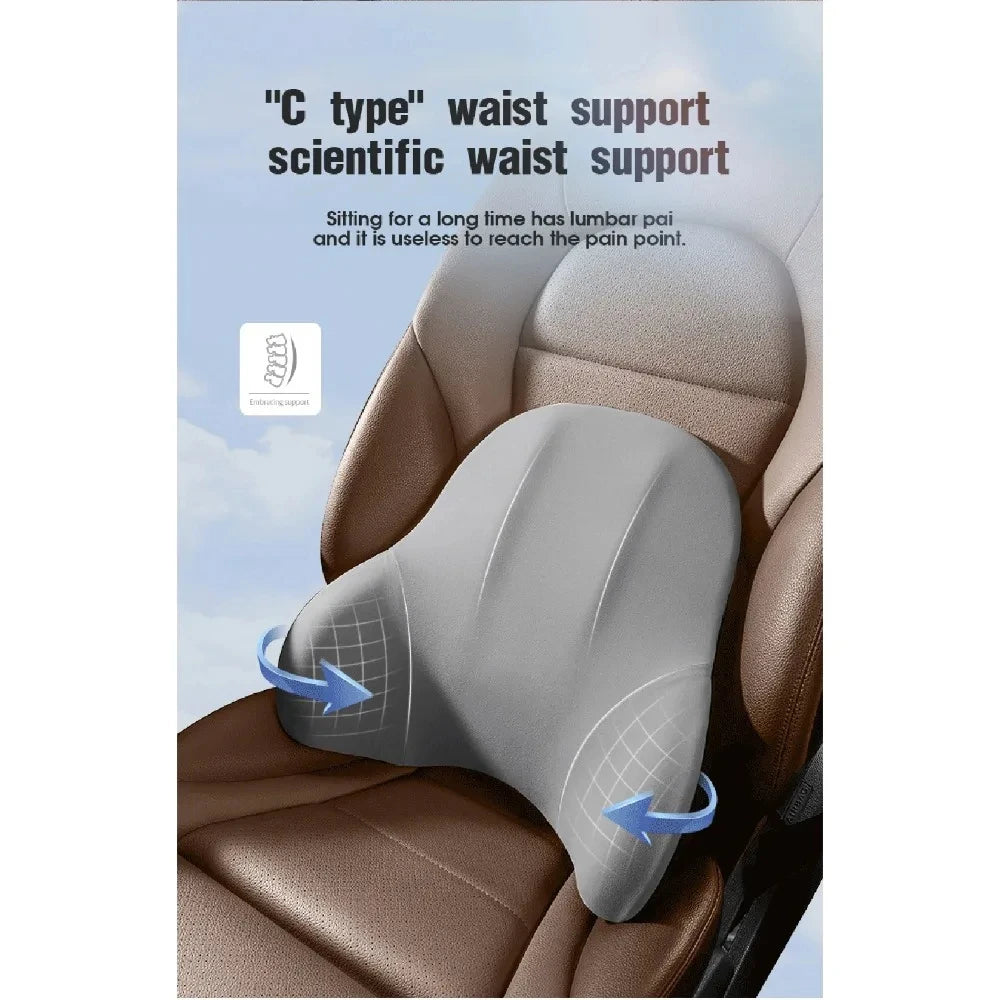 Car Memory Foam Neck Pillow & Lumbar Backrest Cushion