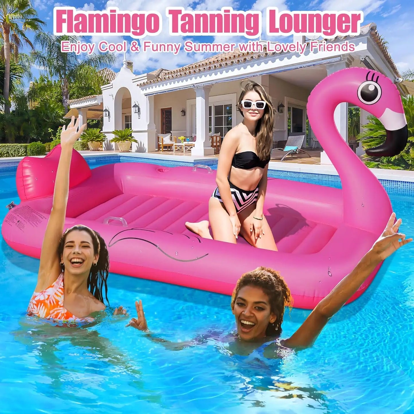 Flamingo Inflatable Tanning Pool Lounger | Fun Sunbathing Float