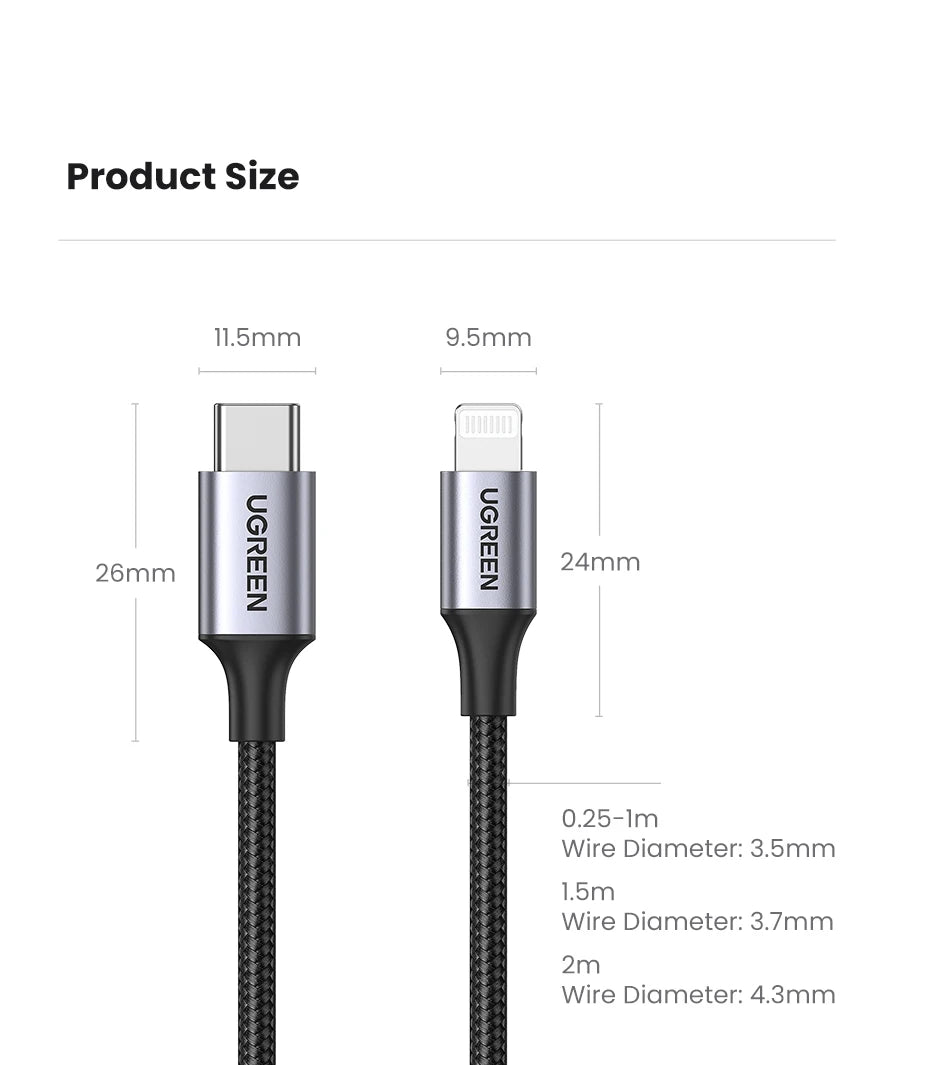 Fast Charging USB C to Lightning Cable | Compatible with iPhone