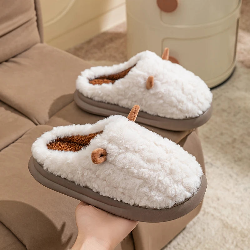 Cute Cartoon Plush Winter Slippers | Warm Comfort for Home
