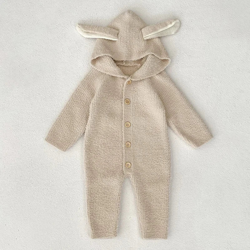 Cozy Cartoon Baby Rompers with Rabbit Ears | Adorable Infant Pajamas
