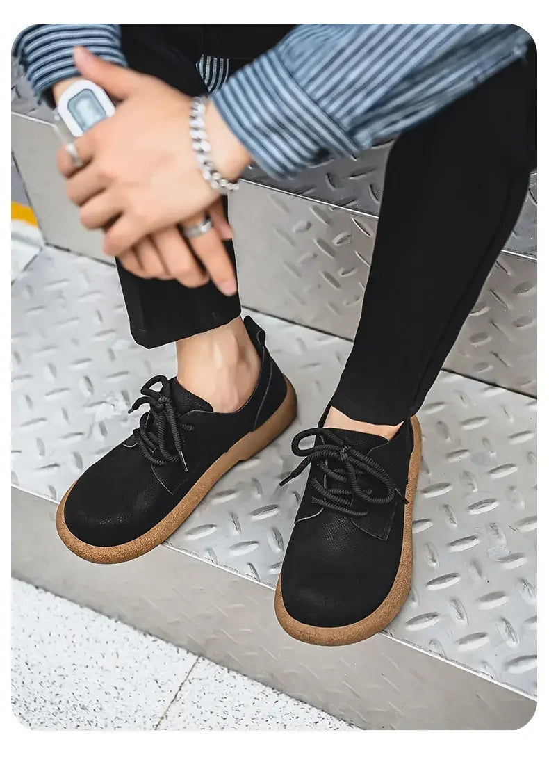 Men's Plus Size Retro PU Leather Ankle Shoes | Comfortable Casual Wear