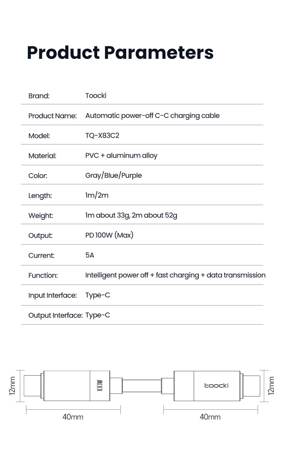 100W USB-C to USB-C Cable | Fast Charging & Data Transfer
