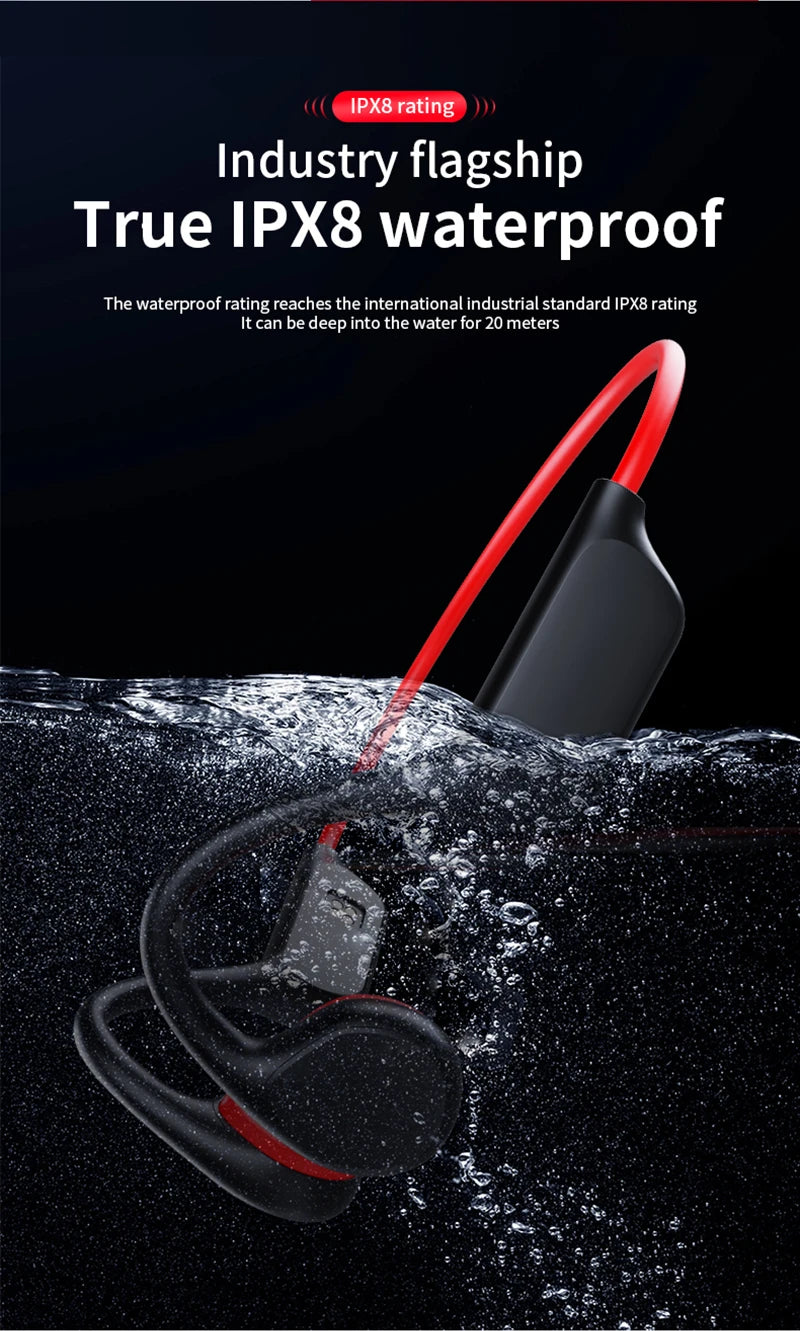 IPX8 Waterproof Bone Conduction Headphones | Perfect for Swimming