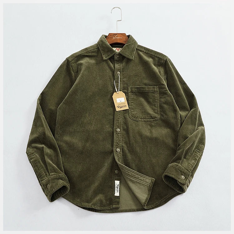 Men's Chunky Corduroy Long Sleeve Shirt | Stylish Autumn Essential