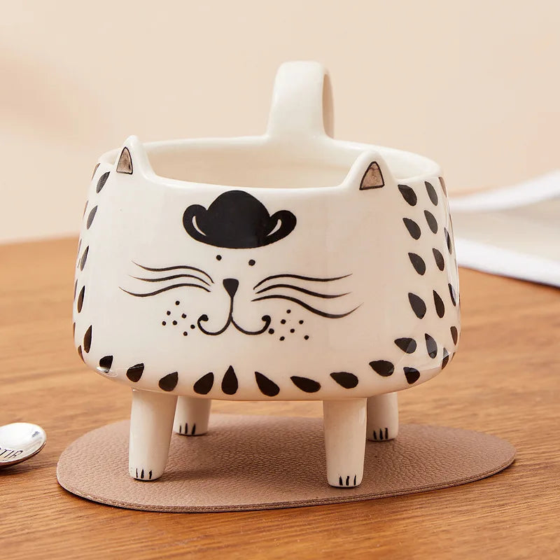 Cat Mug with 4 Legs | Cute Ceramic Coffee Mug for Cat Lovers