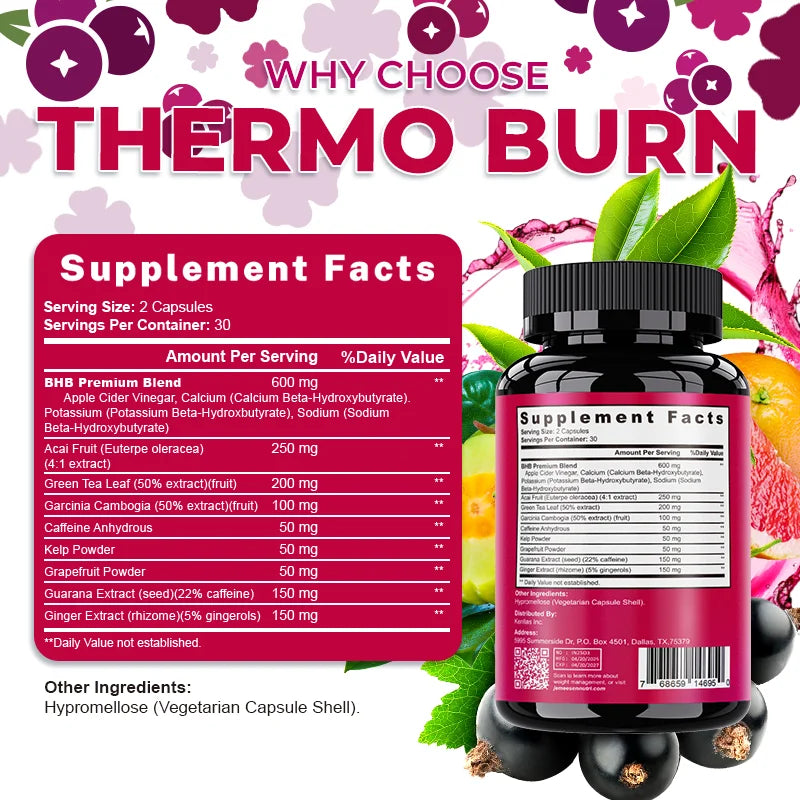 BHB Dietary Capsules for Fat Burning & Metabolism Boost