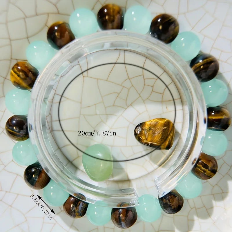 Green Aventurine and Tiger Eye Stone Healing Bracelet | Good Luck Charm