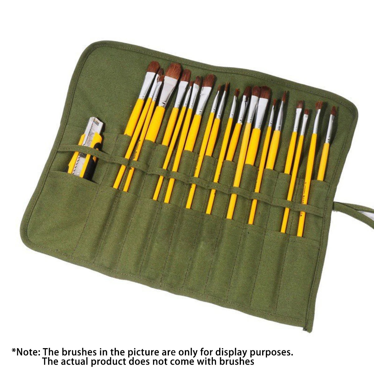 Estuche de lona con 22 ranuras para pinceles de pintura | Organiza tus materiales de arte
