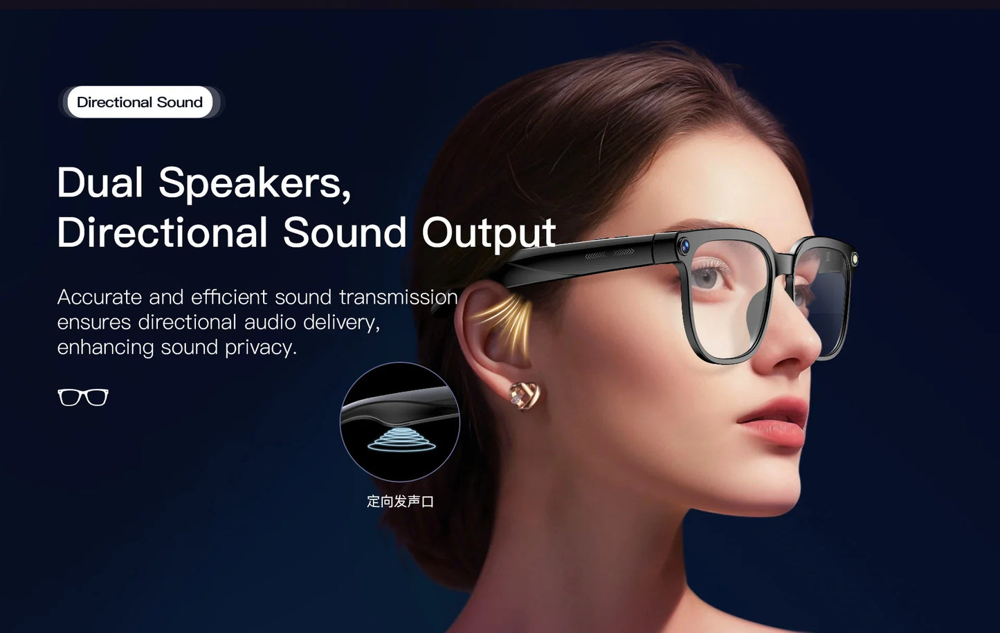 Men's AI Smart Glasses | Dual Camera Translation & Bluetooth Calling