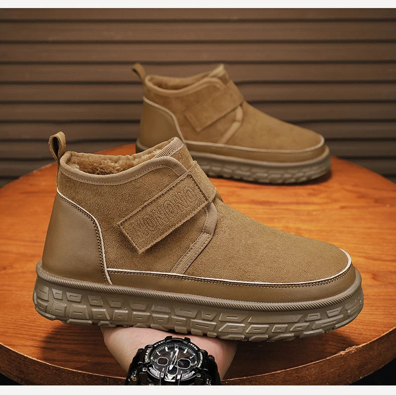 Men's Warm Fleece Lined Snow Boots | Mid-Calf Ankle Winter Shoes