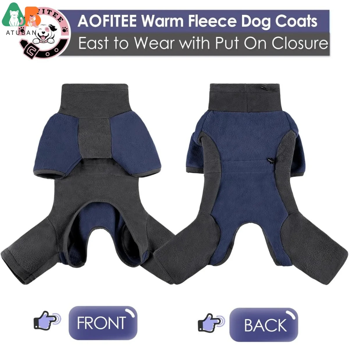 Dog Winter Coat | Warm Pullover Fleece Pajamas for Cold Weather