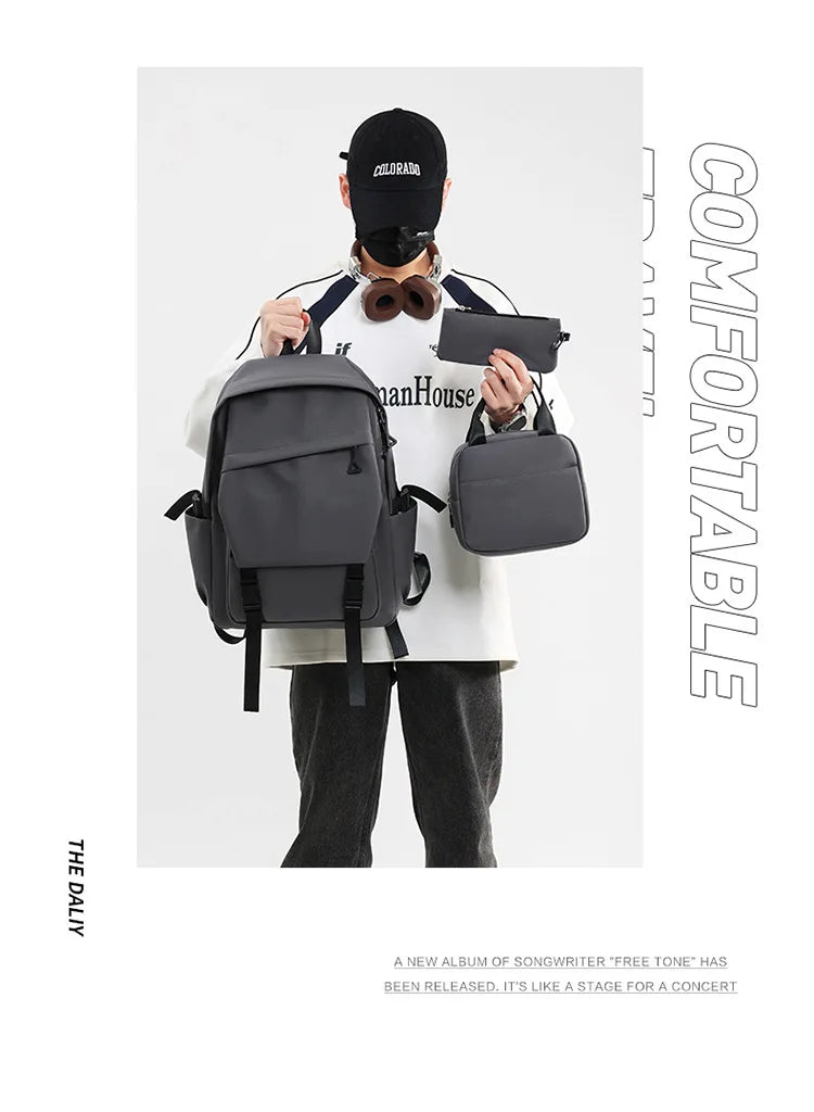 Versatile 3pcs Campus Backpack Set for Students and Travelers