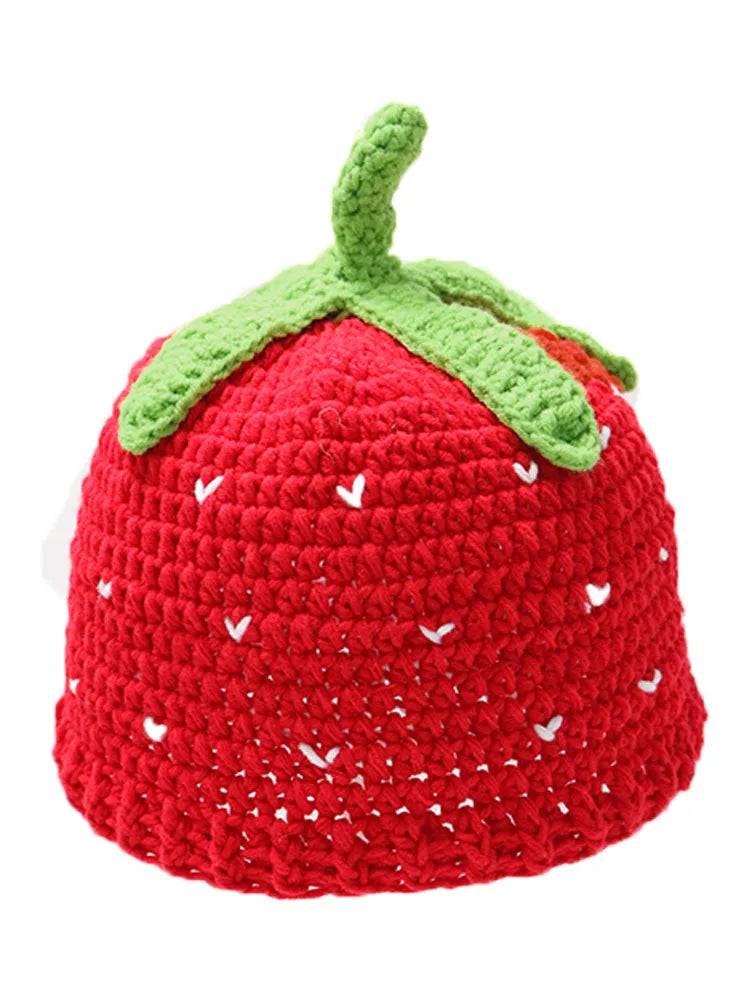 Charming Cartoon Strawberry Fishing Hat | Trendy Bohemian Crochet