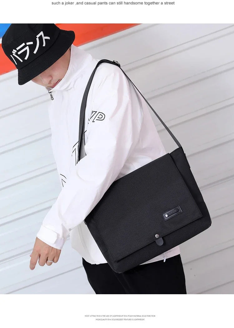 Bolso Bandolera de Lona para Hombre | Elegante Bolso de Mano para Negocios y Ocio