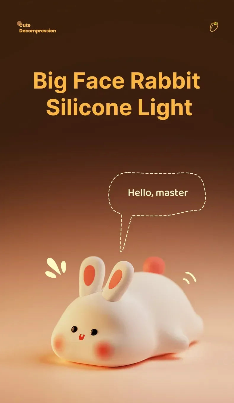 Luz nocturna LED recargable de animales para habitaciones infantiles | Acogedora y bonita