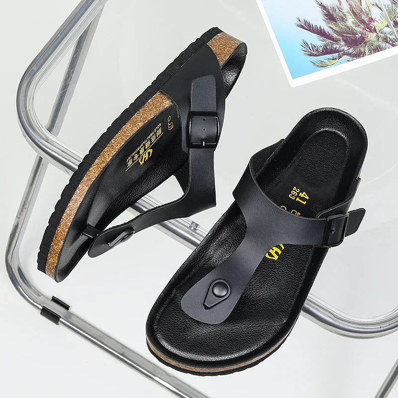 Men's Stylish Flip-Flops | Premium Italian Leather Beach Footwear