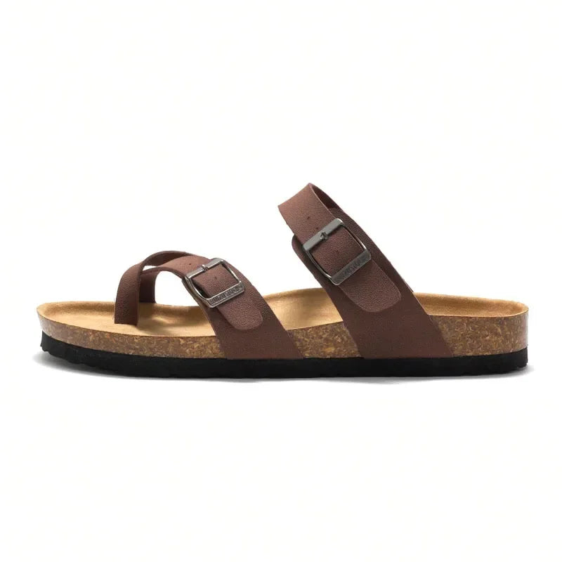 Men's Non-Slip Slippers with Cork Metal Buckle | Waterproof Outdoor Wear