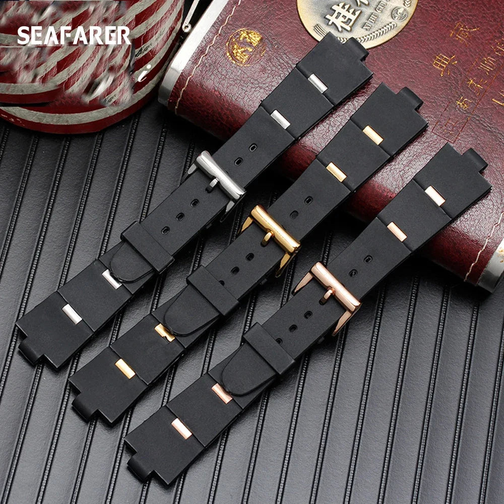 Men's Black Rubber Replacement Watch Band Strap | Comfortable & Durable