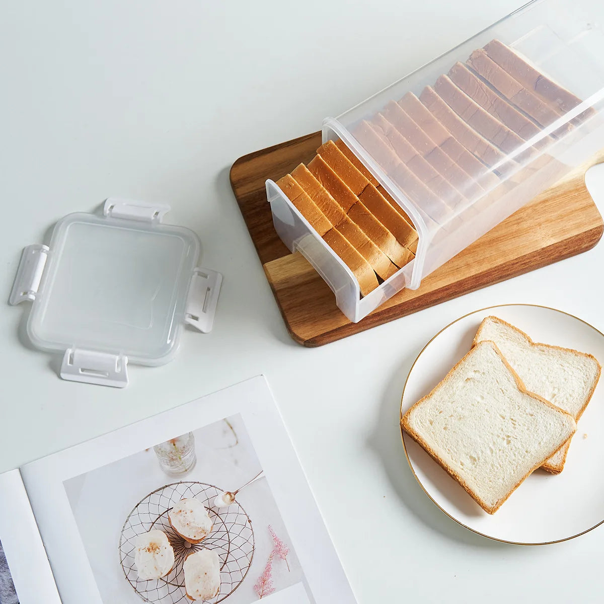 Airtight Bread Loaf Container | Clear Bread Box for Freshness