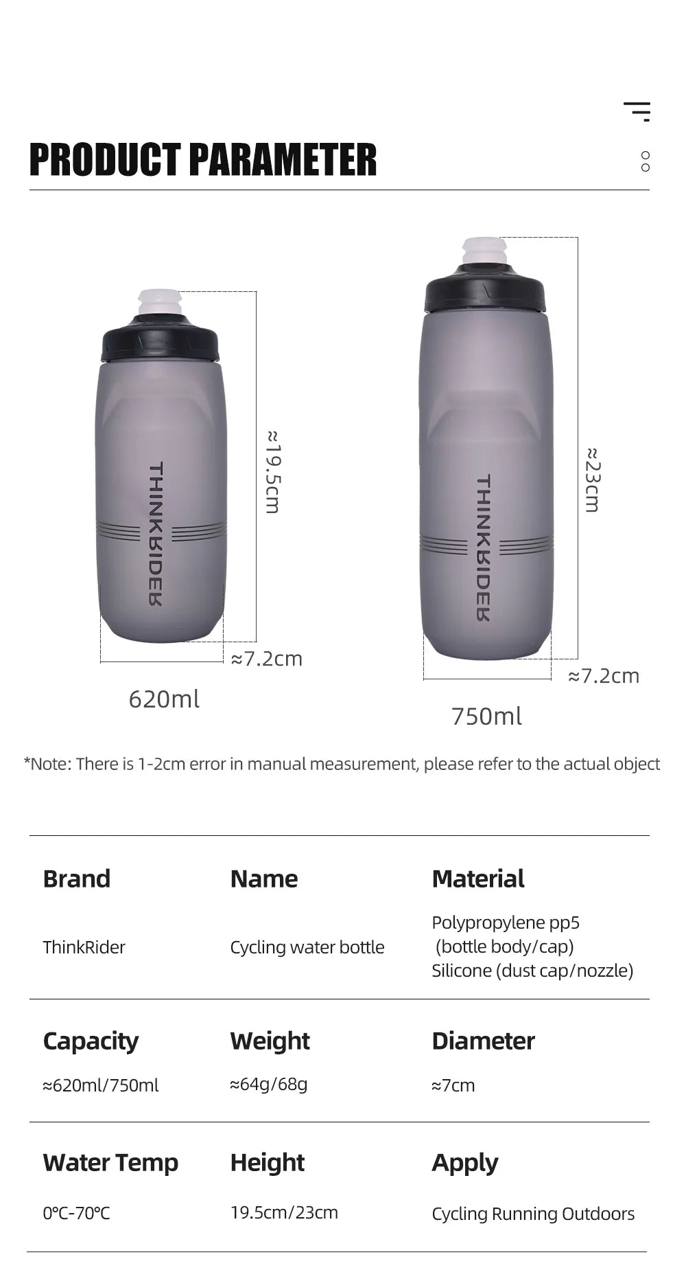 Large Capacity Bicycle Water Bottle | Portable Cycling Hydration