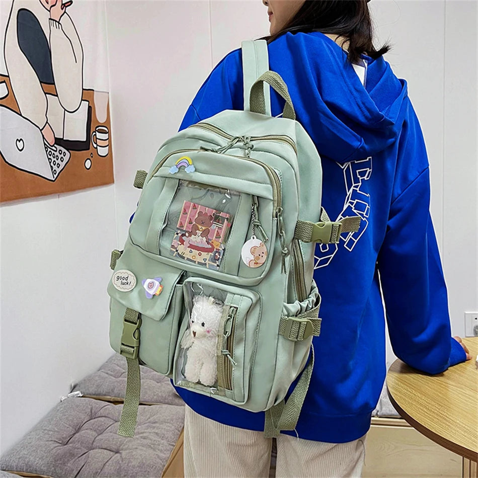 Mochila Bonita Impermeable para Mujer | Mochila Escolar con Múltiples Bolsillos