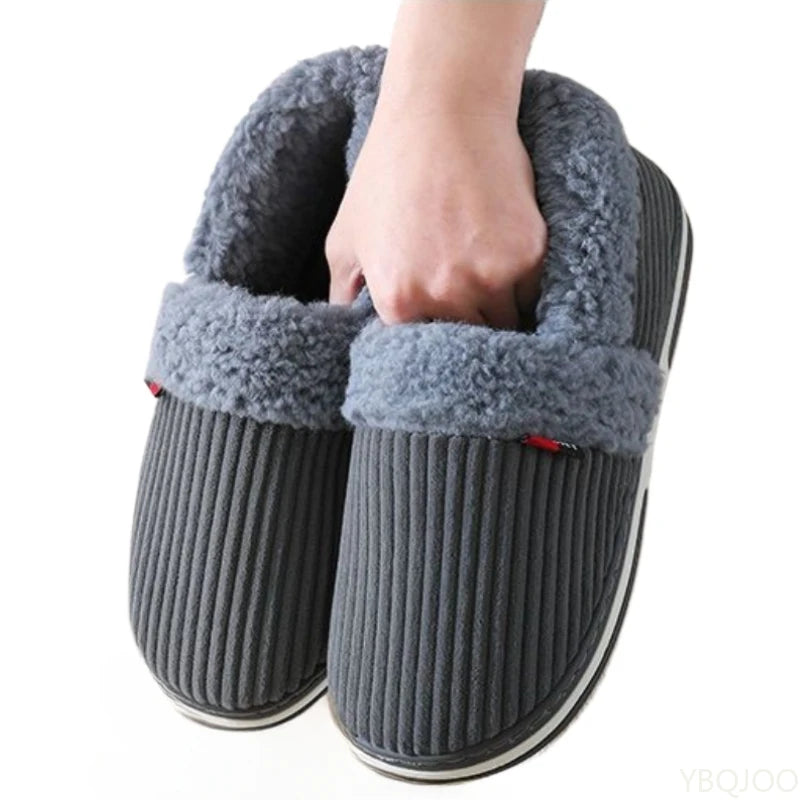 Cozy Winter Plush Couple Bag Heel Slippers | Soft Indoor Shoes