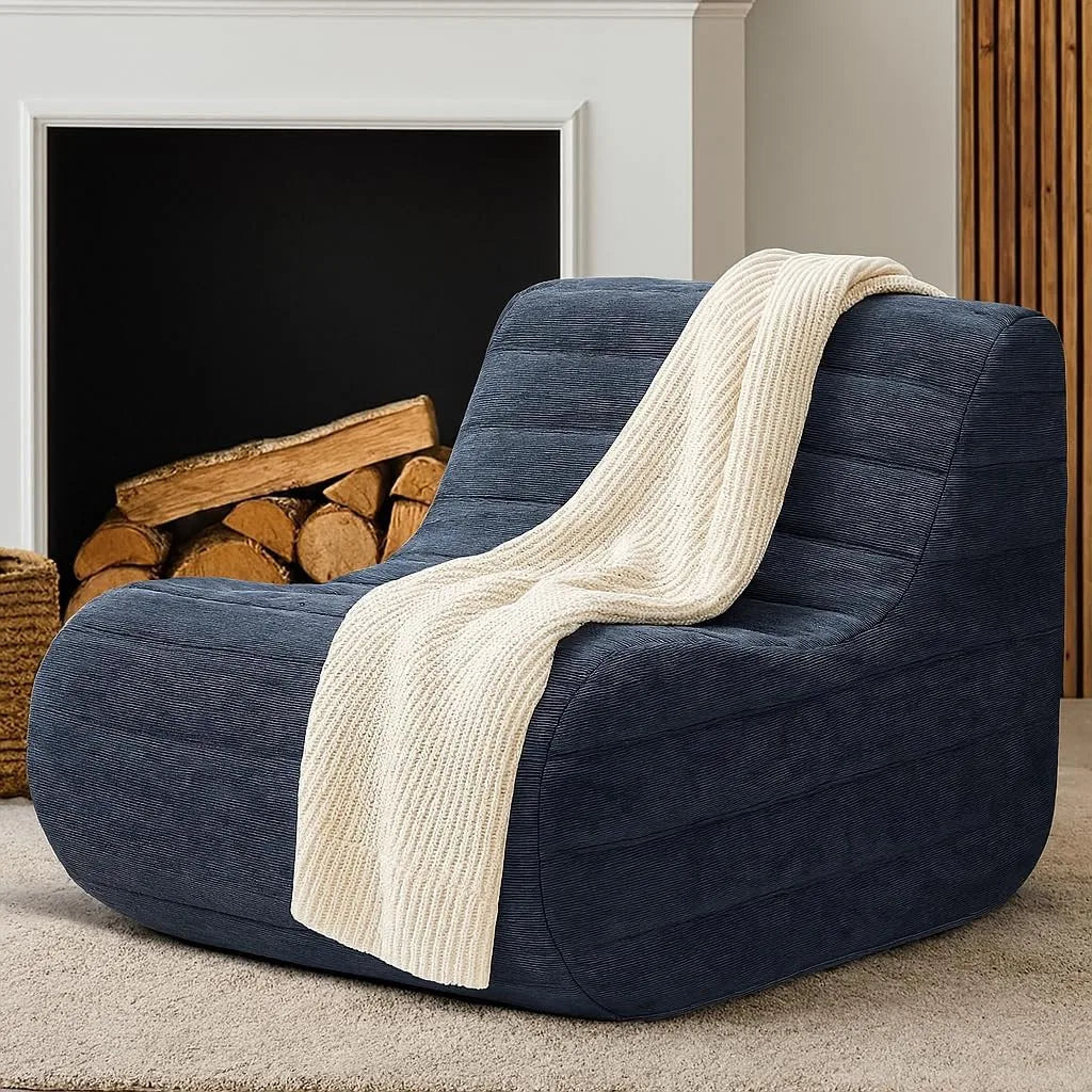 Cozy Gray Bean Bag Chair | Memory Foam Lounger for Ultimate Comfort