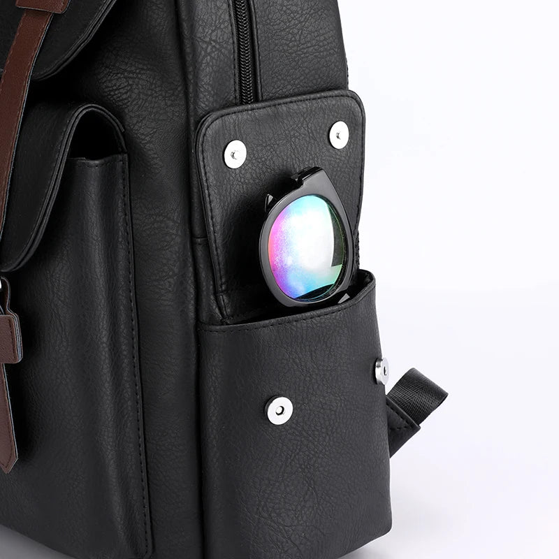 Men's PU Leather Backpack | Stylish Schoolbag for Laptops