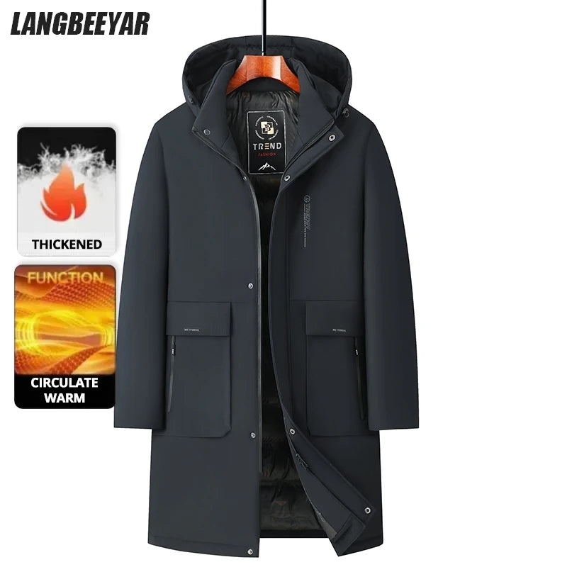 Chaqueta casual de cuero sintético para hombre | Abrigo elegante de invierno