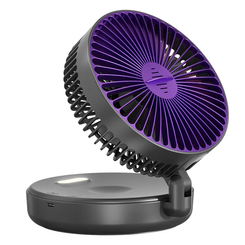 5000mAh Foldable Glow-in-the-Dark Wall Mount Fan | Portable and Quiet