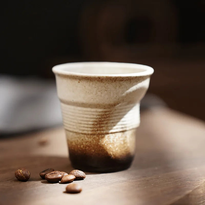 Creative Japanese Retro Ceramic Coffee Mugs | Stylish Latte Cups
