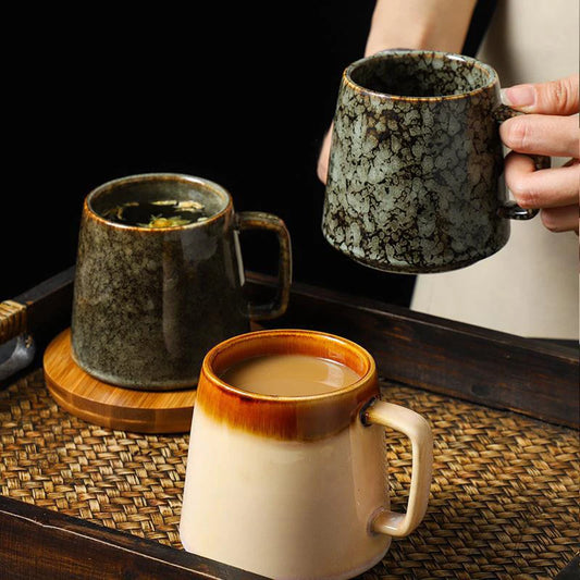 Taza de cerámica vintage | Taza de café y té de alta capacidad