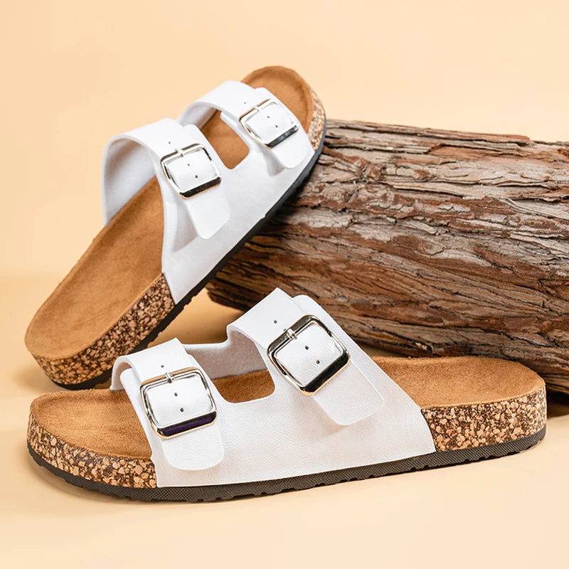 Comfortable Unisex Summer Cork Slippers for Outdoor Use