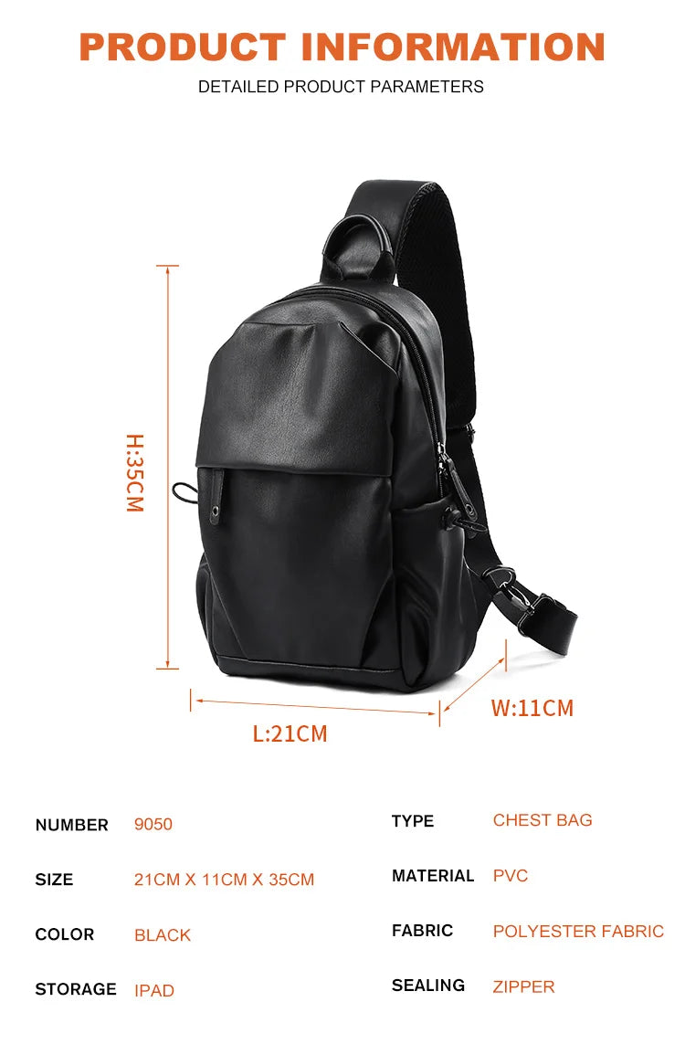Waterproof Nylon Sling Bag | Anti-Theft Travel Chest Backpack