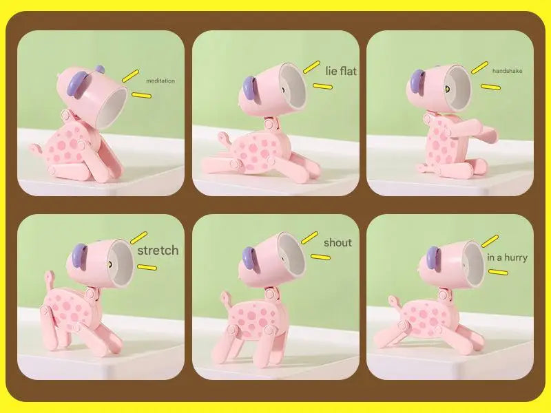 Adorable Mini Lámpara de Noche de Cachorro Manchado | Bonito Regalo de Lámpara de Escritorio