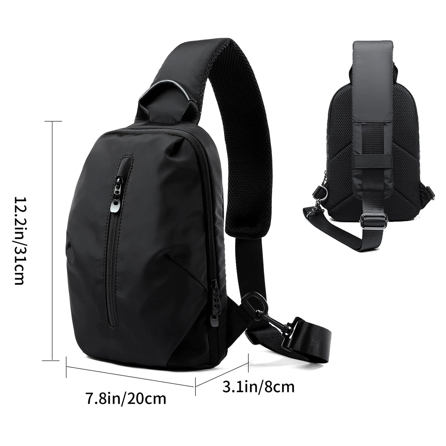 Waterproof Nylon Sling Bag | Anti-Theft Travel Chest Backpack