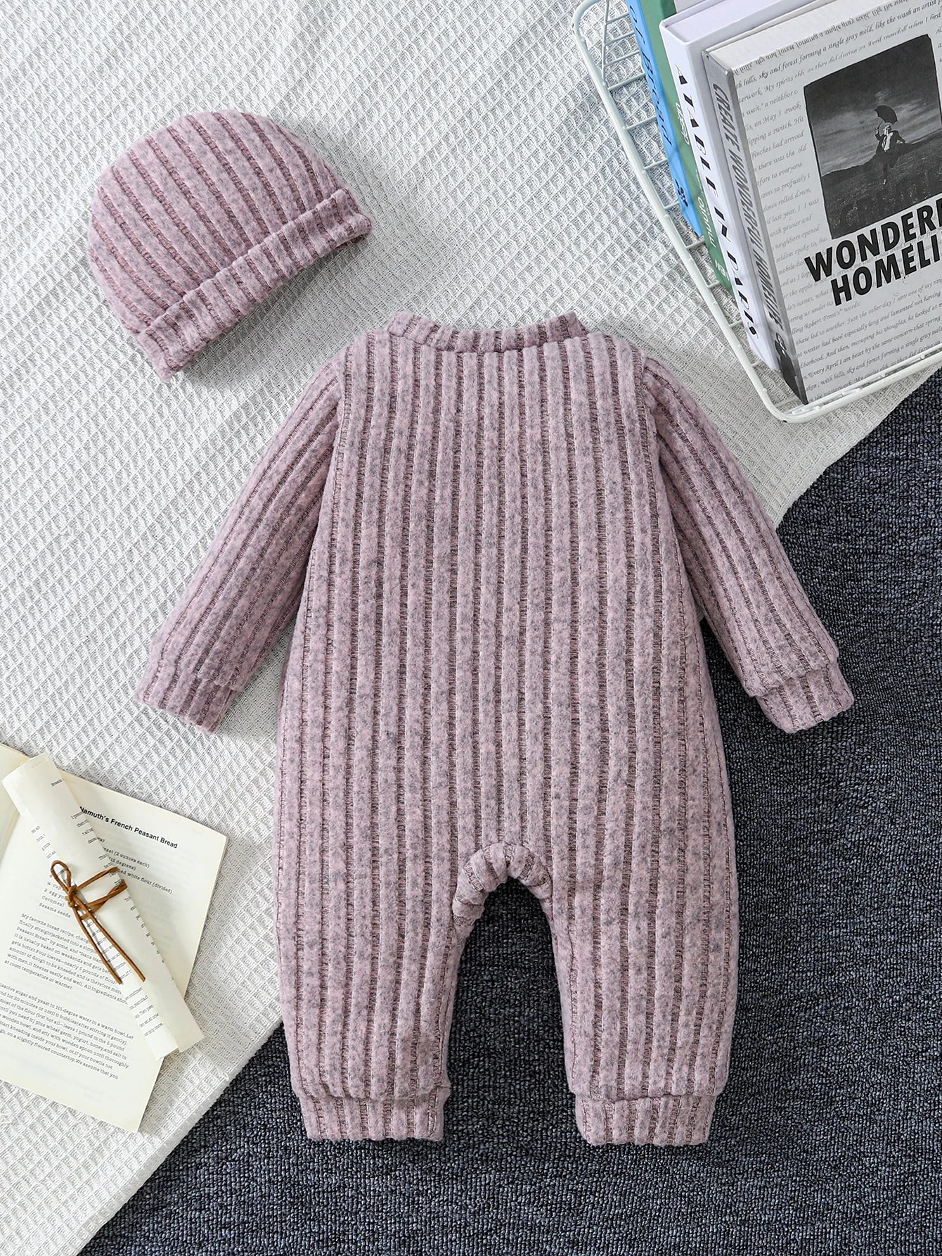 Baby Boy Plaid Overall Set with Warm Hat | Stylish Comfort