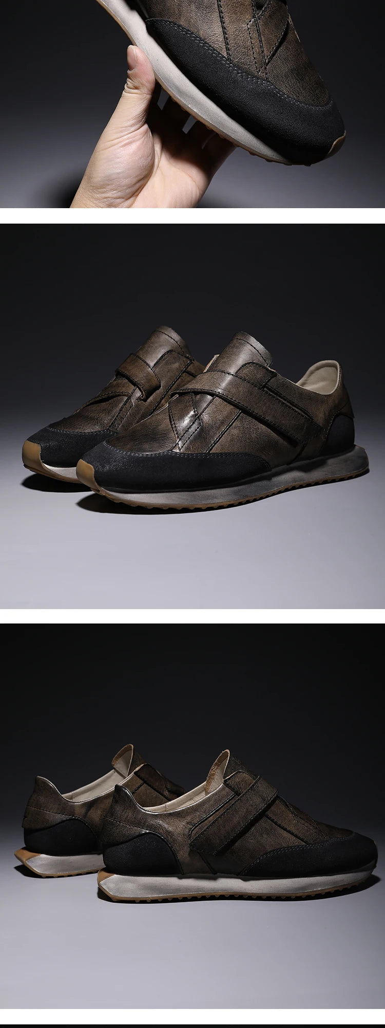 Handcrafted Men's Retro Casual Sneakers | Calf Leather Sneakers