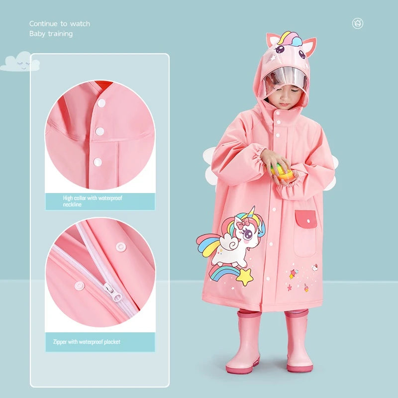 Durable Waterproof Raincoat for Kids - Fun Designs & Free Shipping!