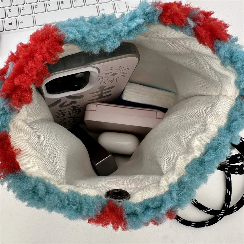 Cute Plush Dot Crossbody Bags for Women | Portable Shoulder Bag