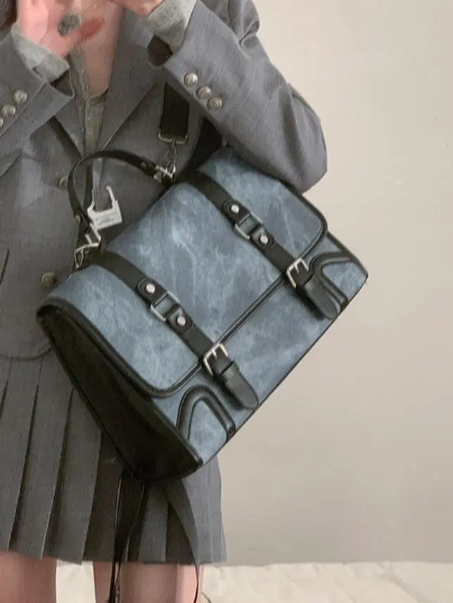 Chic Women's Preppy Backpack | Trendy Leather Handle Schoolbag
