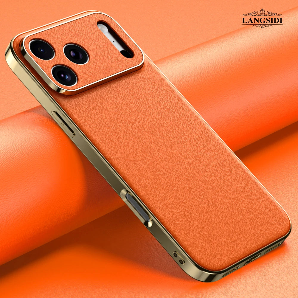 Funda de lujo de piel para iPhone | Protección total de la lente
