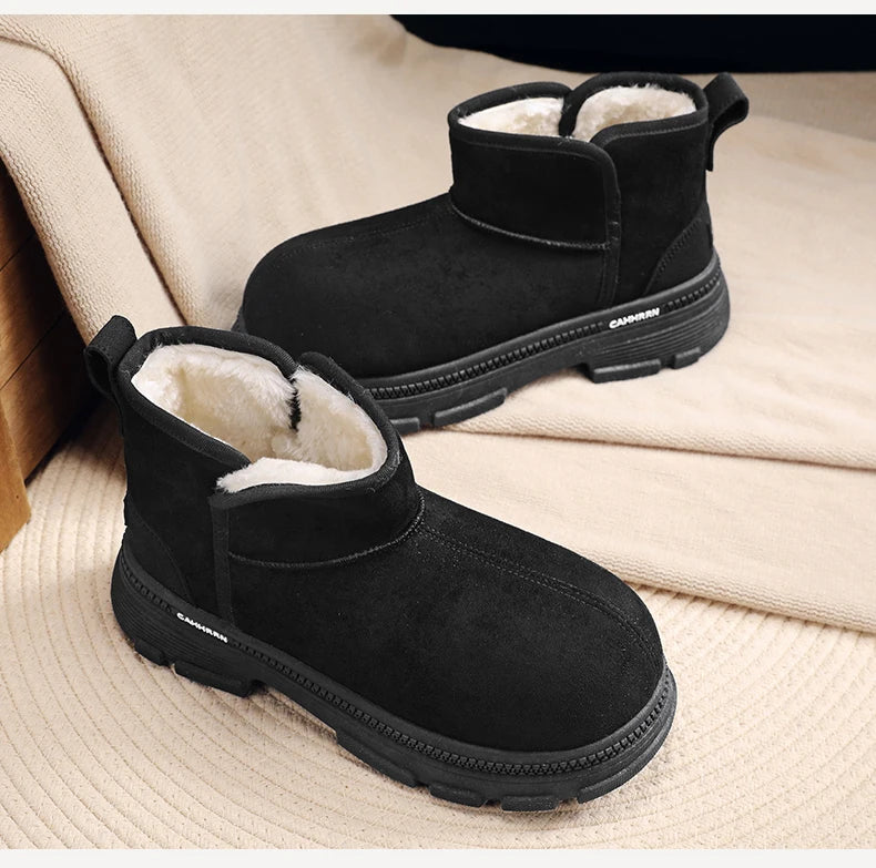 Men's Warm Plush Snow Boots | Cozy Mid-Calf Winter Footwear
