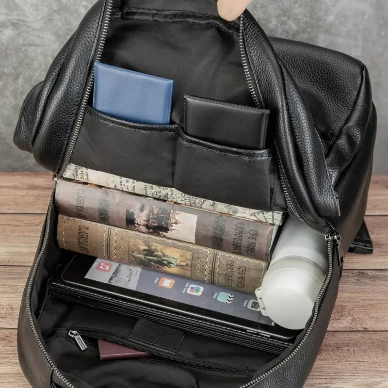 Men's Genuine Leather Business Backpack | Stylish & Functional