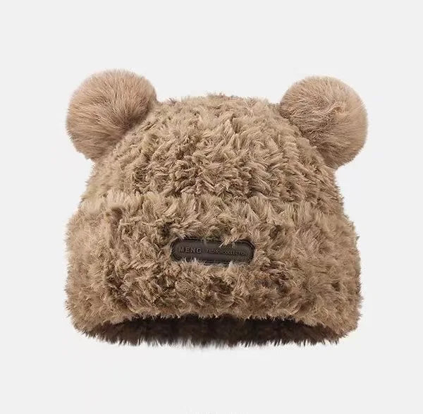 Cute Plush Knitted Rabbit Ear Hat | Warm Winter Protection for Kids